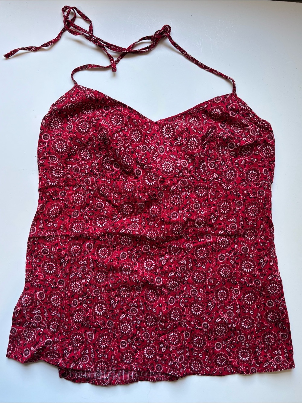 Loft Women’s Red Bandanna Print Halter Tank Size 10